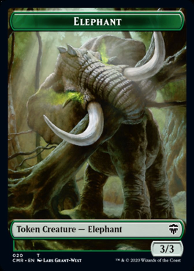 Elephant // Soldier Double-Sided Token [Commander Legends Tokens] | Good Games Morley