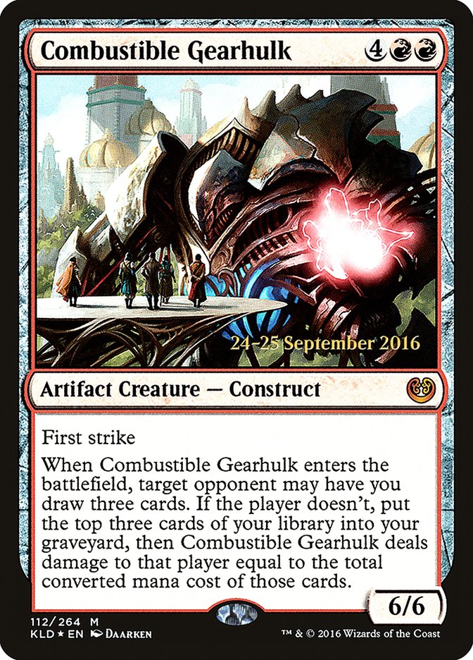 Combustible Gearhulk [Kaladesh Prerelease Promos] | Good Games Morley