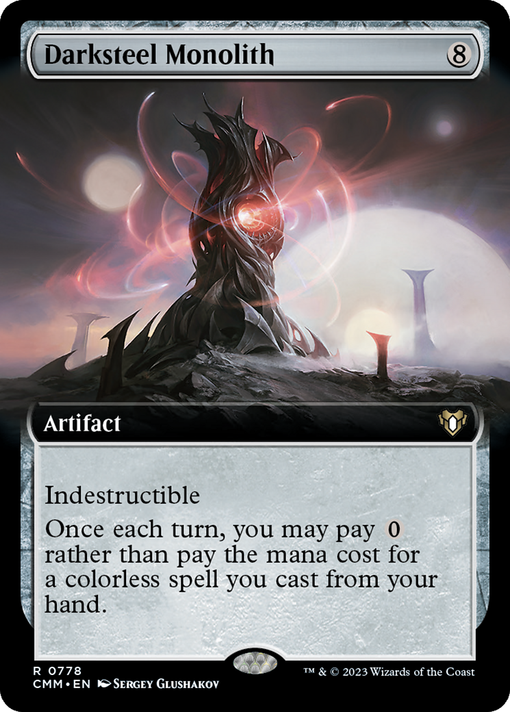 Darksteel Monolith (Extended Art) [Commander Masters] | Good Games Morley