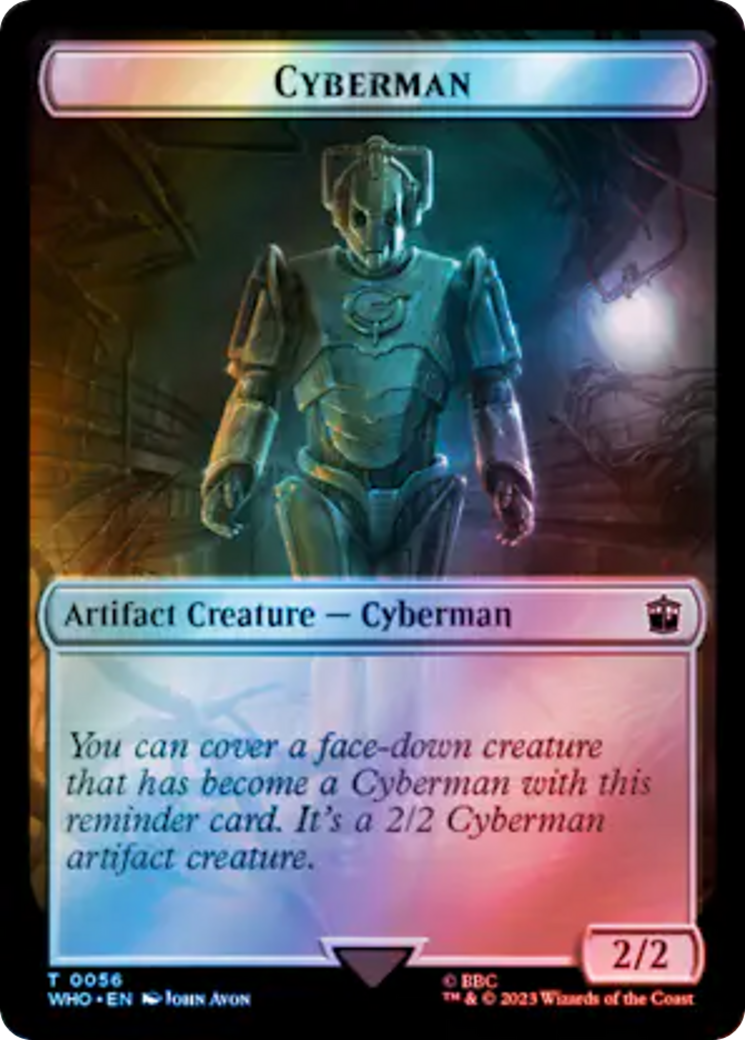 Soldier // Cyberman Double-Sided Token (Surge Foil) [Doctor Who Tokens] | Good Games Morley