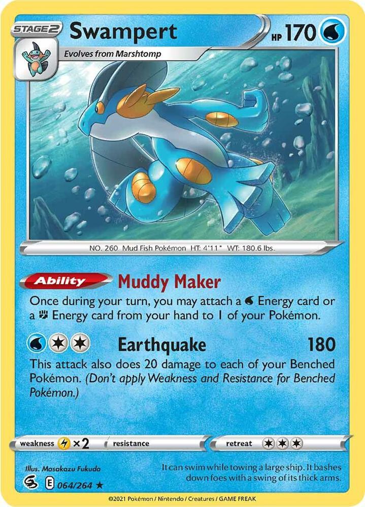 Swampert 064/264 (SWSH08: Fusion Strike)  - Holofoil | Good Games Morley