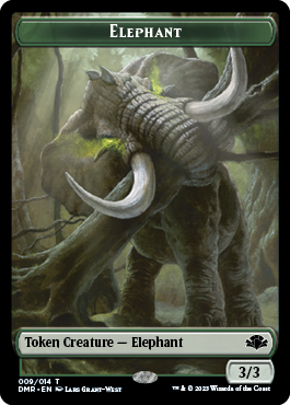 Elephant // Cat (008) Double-Sided Token [Dominaria Remastered Tokens] | Good Games Morley