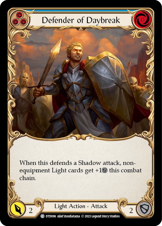 Defender of Daybreak (Blue) [DTD096] (Dusk Till Dawn)  Rainbow Foil | Good Games Morley