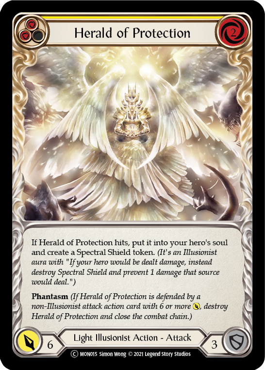 Herald of Protection (Yellow) [U-MON015-RF] (Monarch Unlimited)  Unlimited Rainbow Foil | Good Games Morley