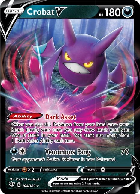 Crobat V 104/189 (SWSH03: Darkness Ablaze)  - Holofoil | Good Games Morley