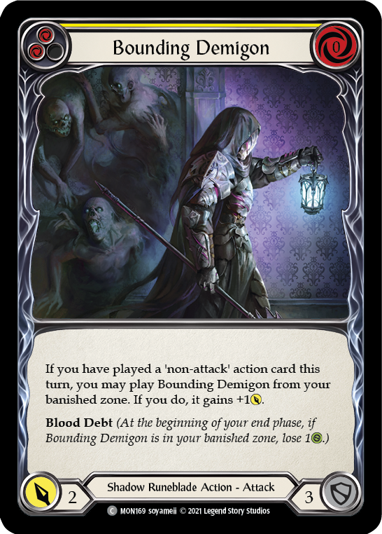 Bounding Demigon (Yellow) [MON169-RF] (Monarch)  1st Edition Rainbow Foil | Good Games Morley