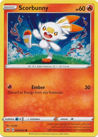 Scorbunny (030/202) (Cosmos Holo) [Sword & Shield: Base Set] | Good Games Morley