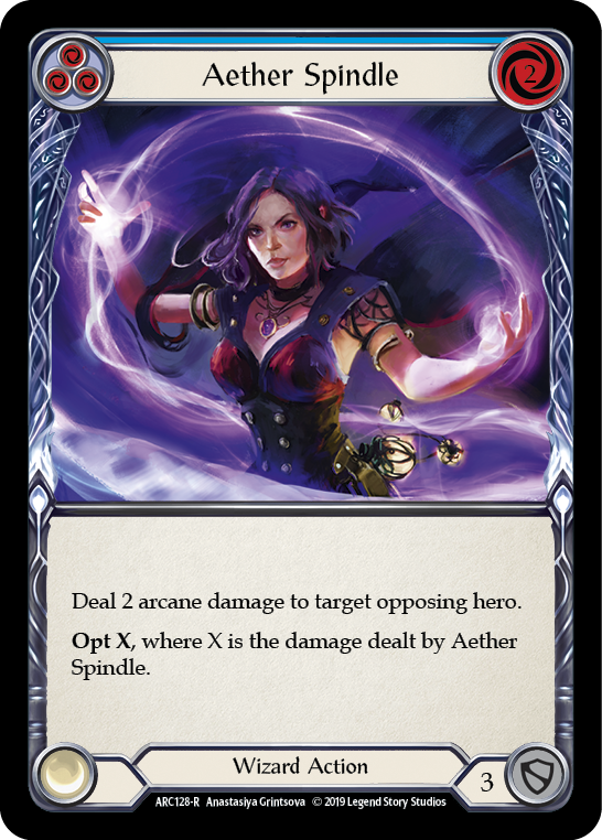 Aether Spindle (Blue) [ARC128-R] (Arcane Rising)  1st Edition Rainbow Foil | Good Games Morley
