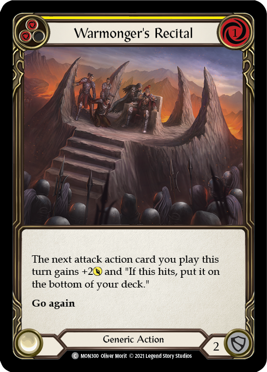 Warmonger's Recital (Yellow) [MON300] (Monarch)  1st Edition Normal | Good Games Morley