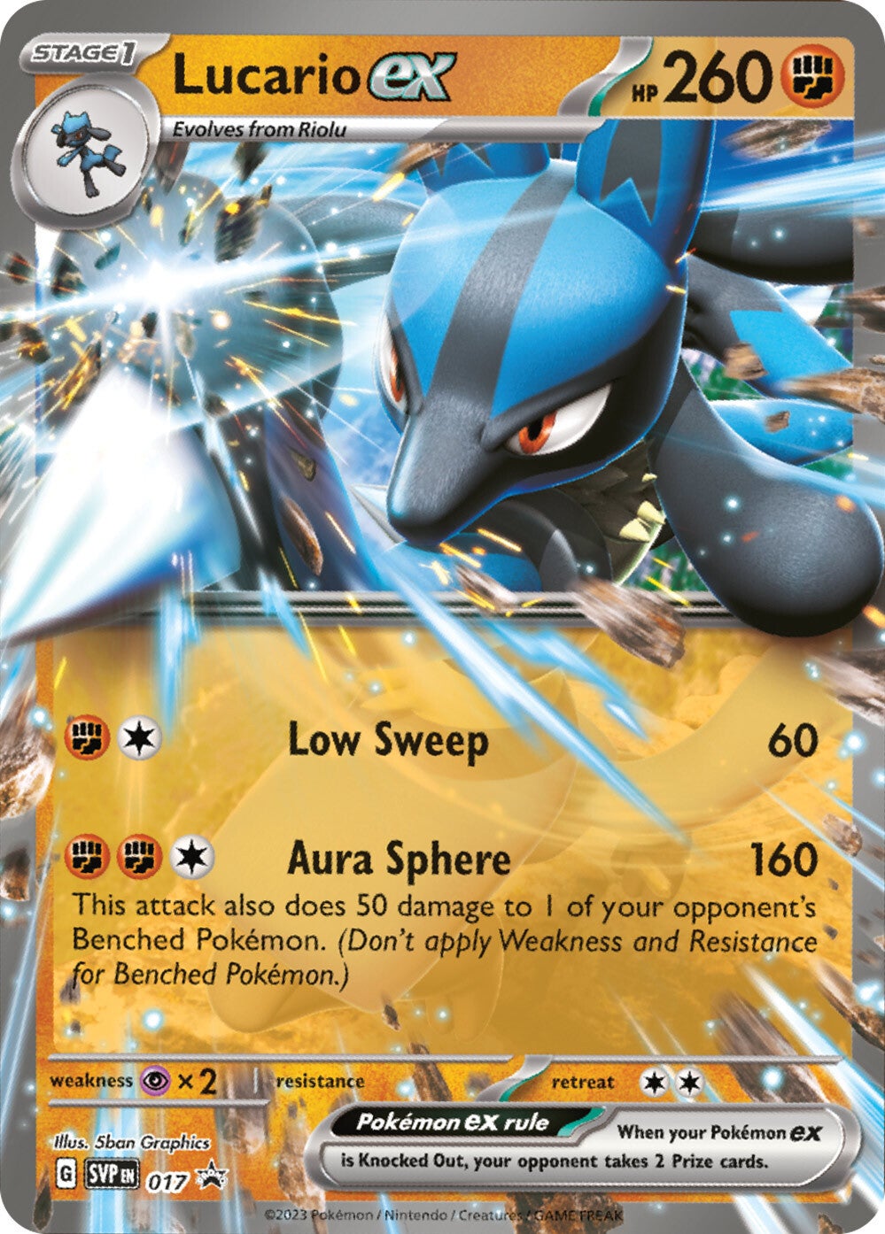 Lucario ex (017) [Scarlet & Violet: Black Star Promos] | Good Games Morley