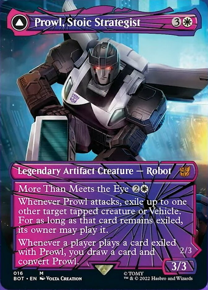Prowl, Stoic Strategist // Prowl, Pursuit Vehicle (Shattered Glass) [Transformers] | Good Games Morley