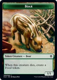 Boar // Food (16) Double-Sided Token [Throne of Eldraine Tokens] | Good Games Morley