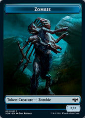 Human (001) // Zombie (005) Double-Sided Token [Innistrad: Crimson Vow Tokens] | Good Games Morley