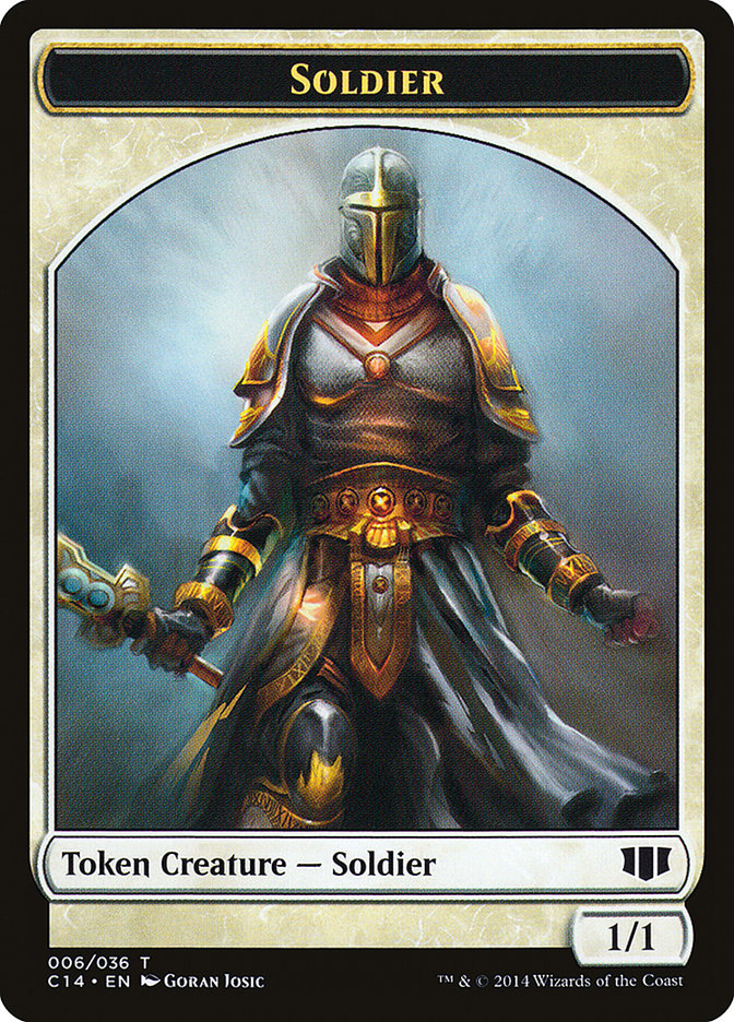 Soldier // Spirit Double-Sided Token [Commander 2014 Tokens] | Good Games Morley