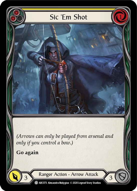Sic 'Em Shot (Yellow) [U-ARC073] (Arcane Rising Unlimited)  Unlimited Normal | Good Games Morley