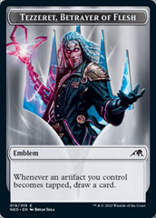 Spirit (002) // Tezzeret, Betrayer of Flesh Emblem Double-Sided Token [Kamigawa: Neon Dynasty Tokens] | Good Games Morley