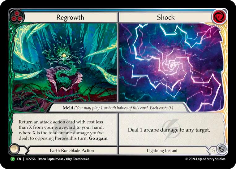 Regrowth // Shock (Cold Foil) [LGS356] (Promo)  Cold Foil | Good Games Morley