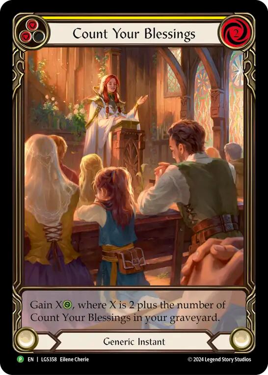 Count Your Blessings (Yellow) (Rainbow Foil) [LGS358] (Promo)  Rainbow Foil | Good Games Morley