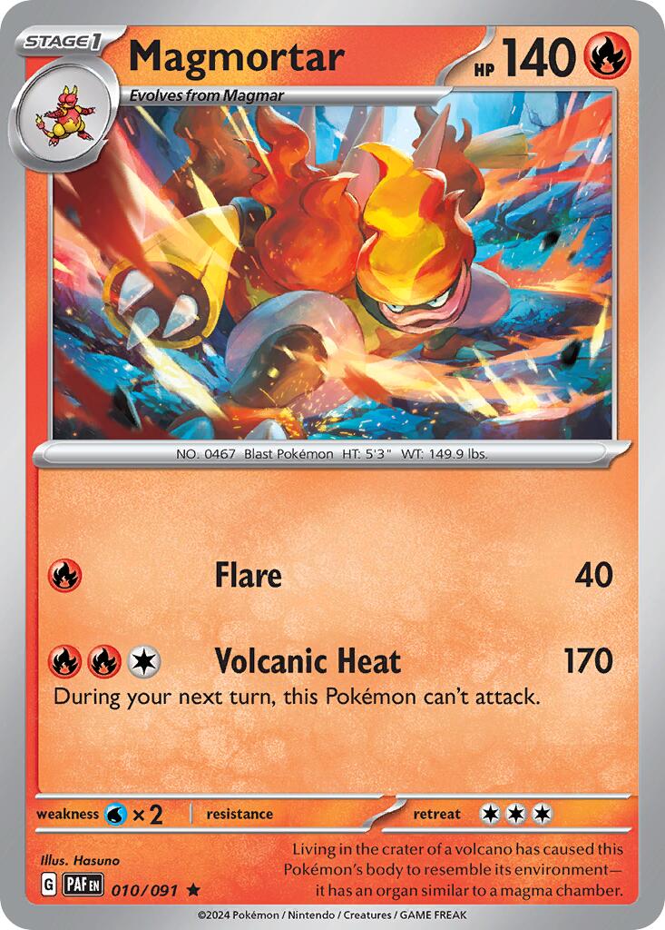 Magmortar (010/091) (Theme Deck Exclusive) [Scarlet & Violet: Paldean Fates] | Good Games Morley