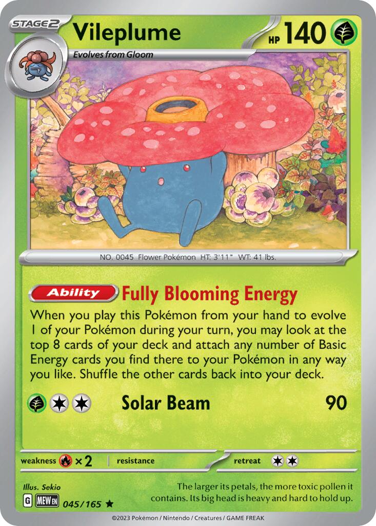 Vileplume (045/165) (Theme Deck Exclusive) [Scarlet & Violet 151] | Good Games Morley
