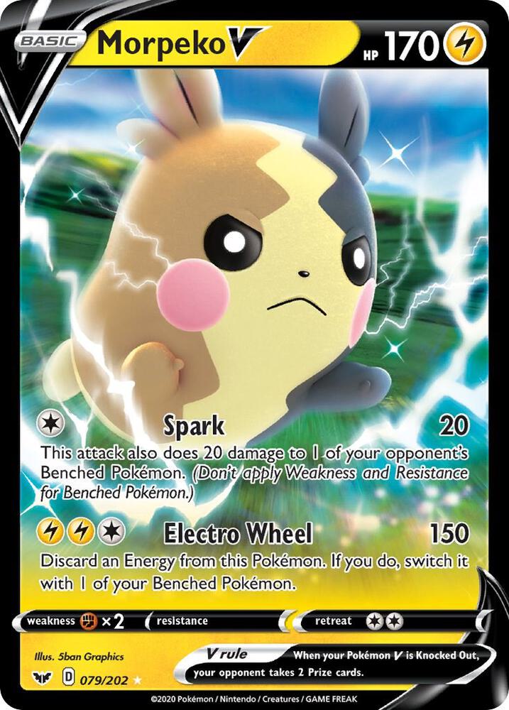 Morpeko V 079/202 (SWSH01: Sword & Shield Base Set)  - Holofoil | Good Games Morley