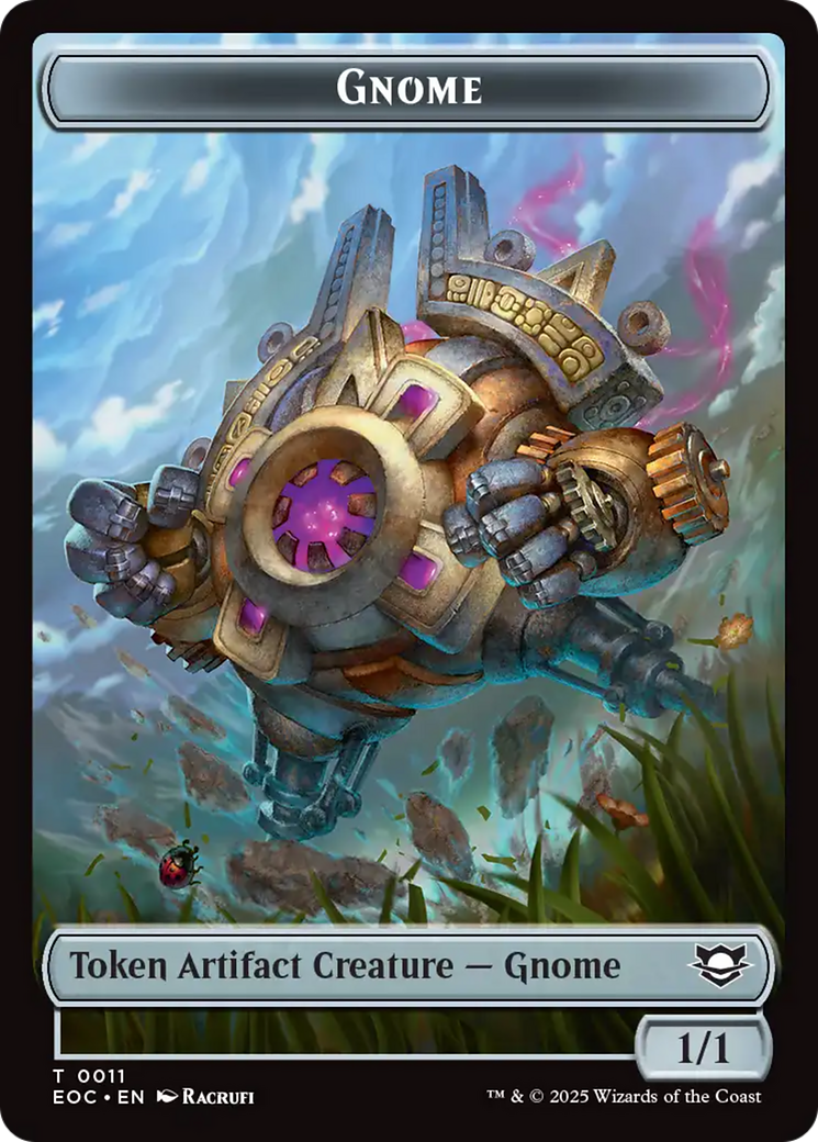 Thopter // Gnome Double-Sided Token [Edge of Eternities Commander Tokens] | Good Games Morley