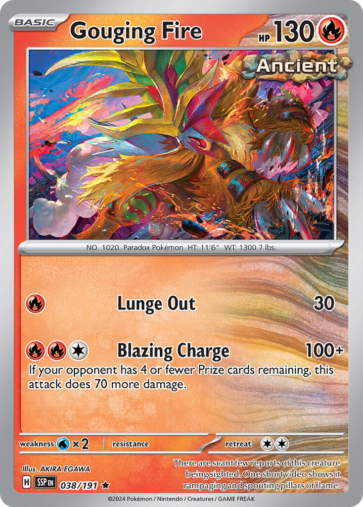 Gouging Fire (038/191) (Theme Deck Exclusive) [Scarlet & Violet: Surging Sparks] | Good Games Morley