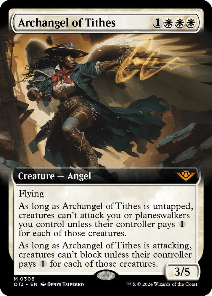 Archangel of Tithes 308 (Outlaws of Thunder Junction)  - Extended Art | Good Games Morley