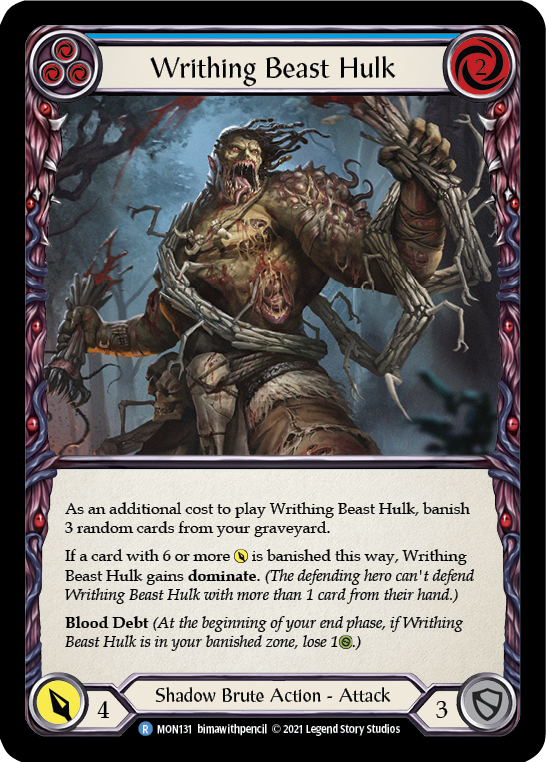 Writhing Beast Hulk (Blue) [MON131] (Monarch)  1st Edition Normal | Good Games Morley