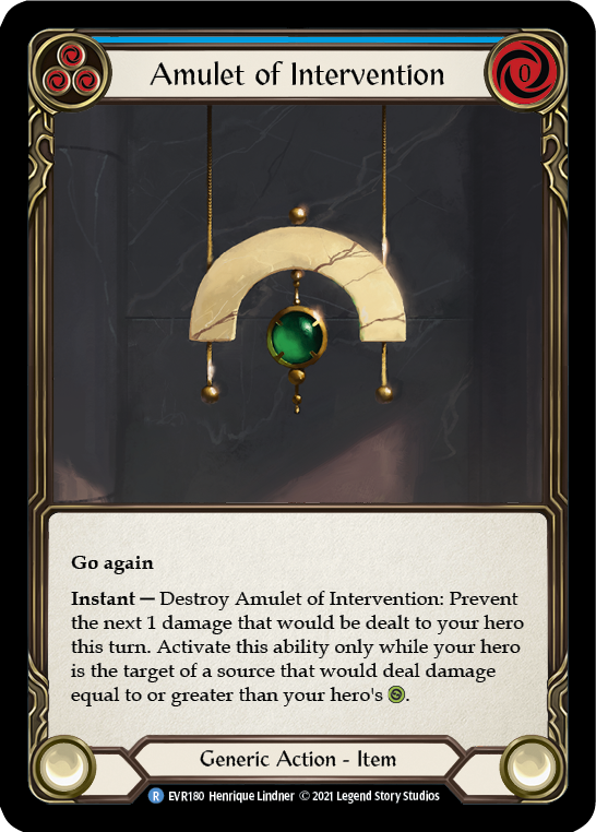Amulet of Intervention [EVR180] (Everfest)  1st Edition Cold Foil | Good Games Morley