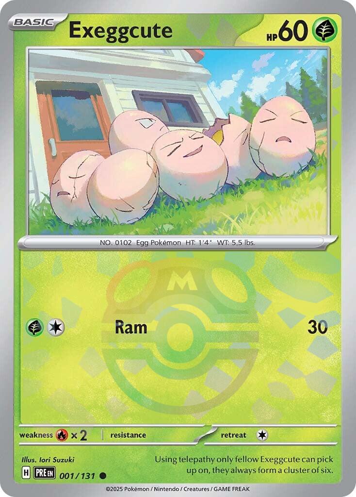 Exeggcute (001/131) (Master Ball Pattern) [Scarlet & Violet: Prismatic Evolutions] | Good Games Morley
