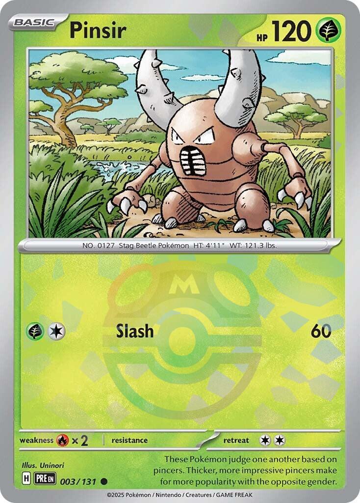 Pinsir (003/131) (Master Ball Pattern) [Scarlet & Violet: Prismatic Evolutions] | Good Games Morley