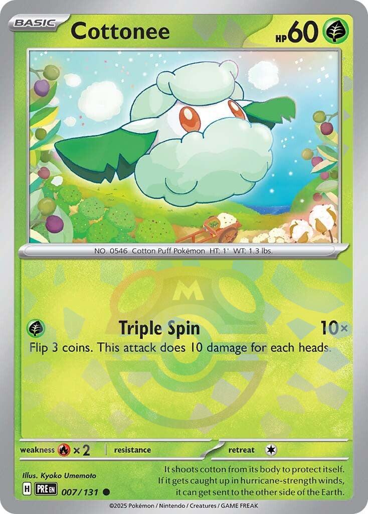 Cottonee (007/131) (Master Ball Pattern) [Scarlet & Violet: Prismatic Evolutions] | Good Games Morley