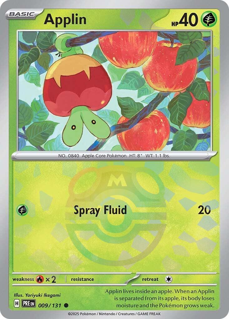 Applin (009/131) (Master Ball Pattern) [Scarlet & Violet: Prismatic Evolutions] | Good Games Morley