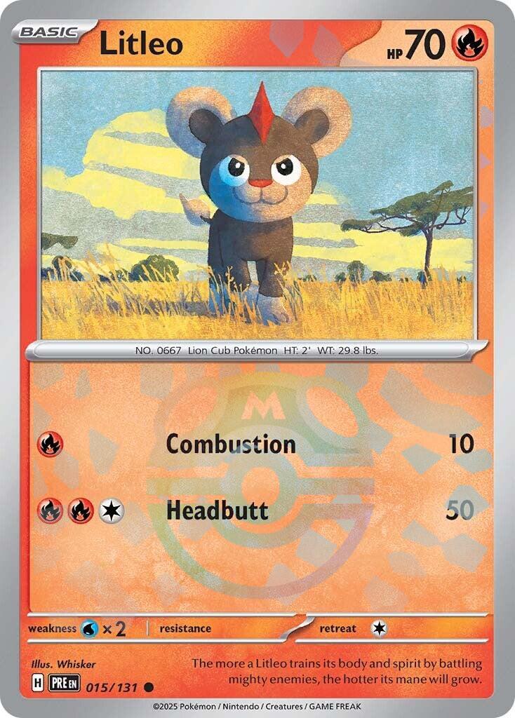 Litleo (015/131) (Master Ball Pattern) [Scarlet & Violet: Prismatic Evolutions] | Good Games Morley