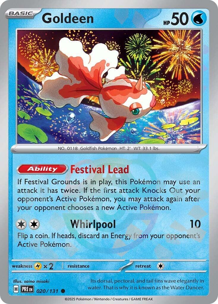 Goldeen (020/131) (Master Ball Pattern) [Scarlet & Violet: Prismatic Evolutions] | Good Games Morley
