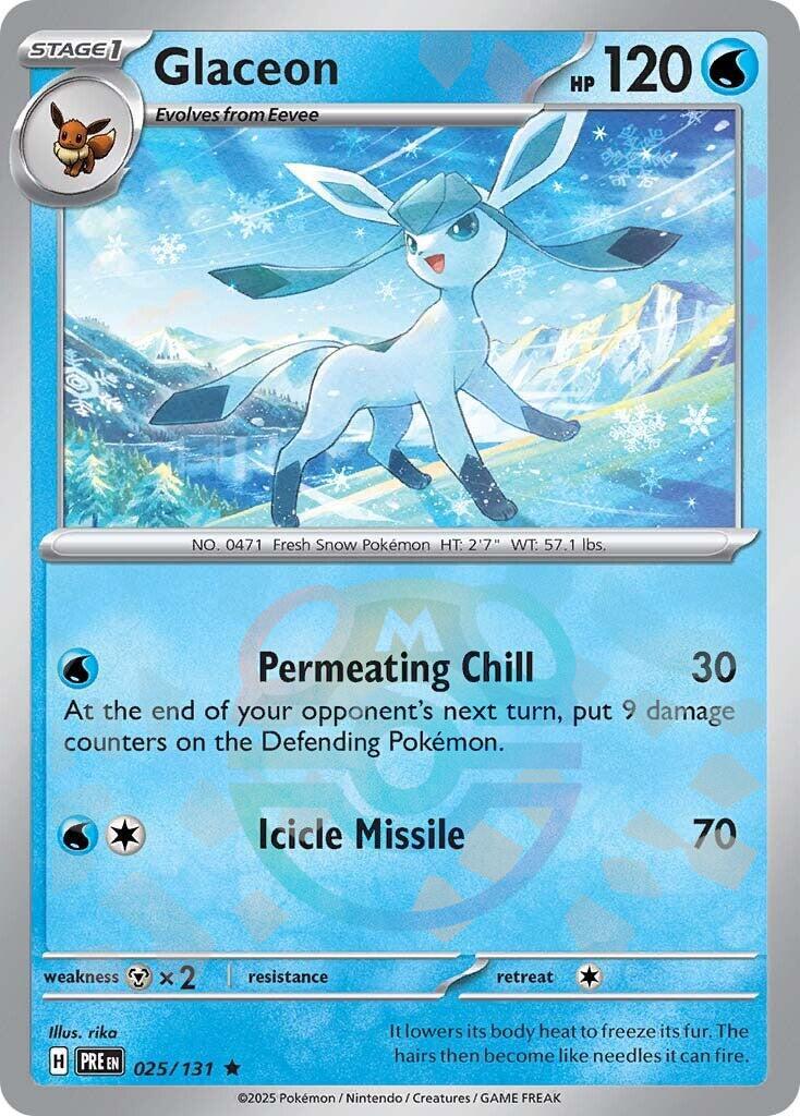 Glaceon (025/131) (Master Ball Pattern) [Scarlet & Violet: Prismatic Evolutions] | Good Games Morley