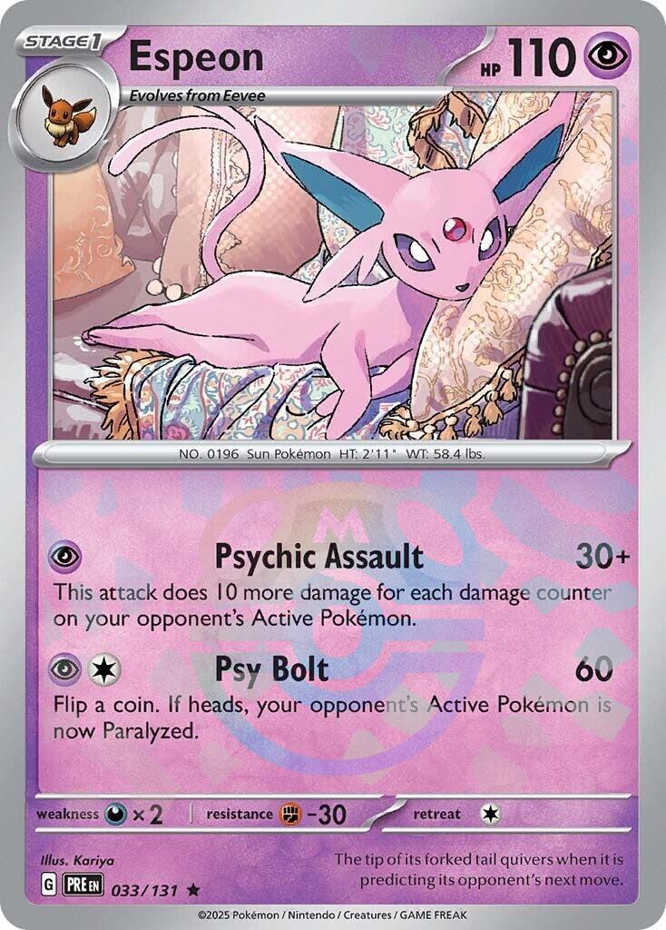 Espeon (033/131) (Master Ball Pattern) [Scarlet & Violet: Prismatic Evolutions] | Good Games Morley