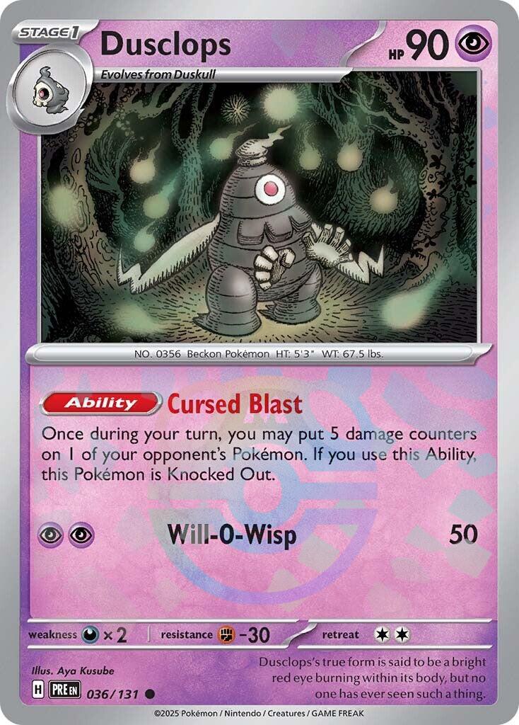 Dusclops (036/131) (Master Ball Pattern) [Scarlet & Violet: Prismatic Evolutions] | Good Games Morley