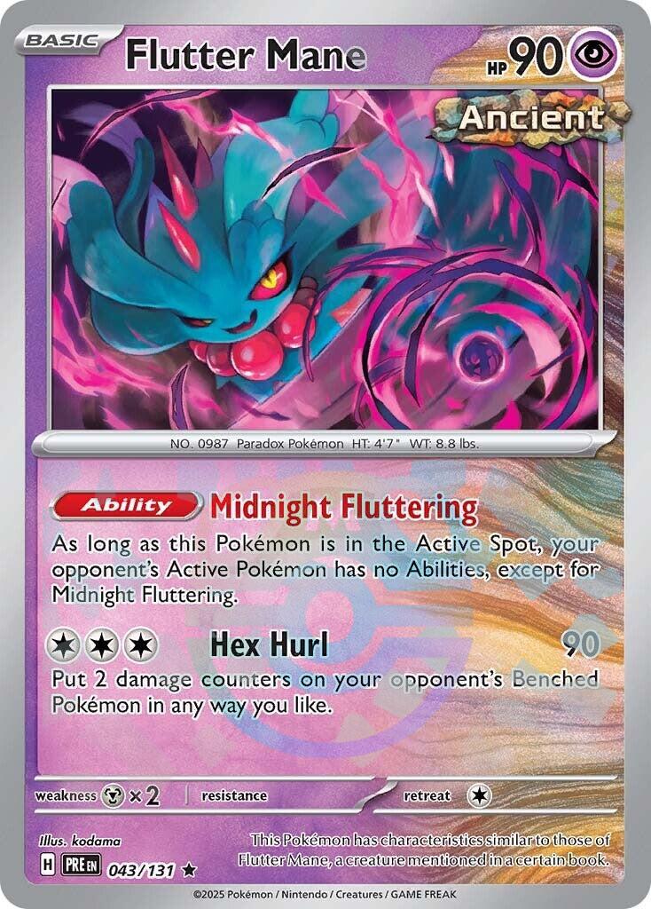 Flutter Mane (043/131) (Master Ball Pattern) [Scarlet & Violet: Prismatic Evolutions] | Good Games Morley