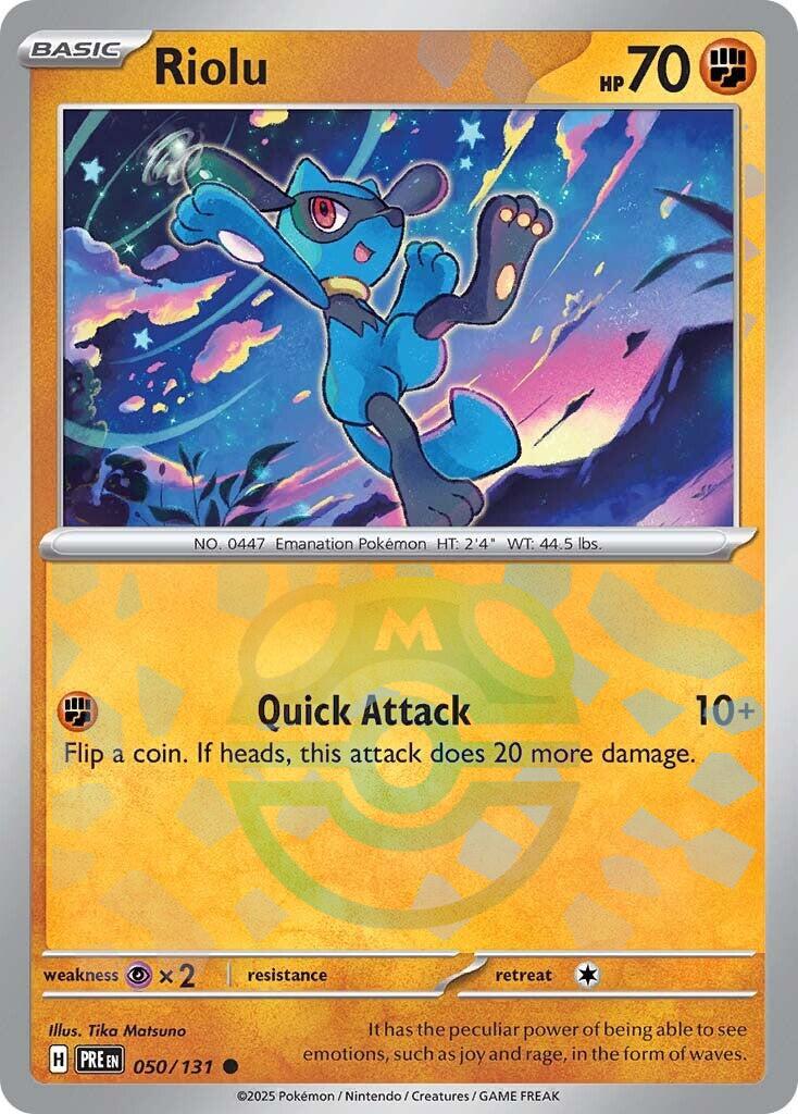 Riolu (050/131) (Master Ball Pattern) [Scarlet & Violet: Prismatic Evolutions] | Good Games Morley
