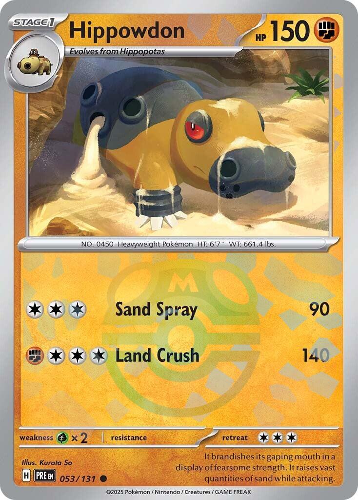 Hippowdon (053/131) (Master Ball Pattern) [Scarlet & Violet: Prismatic Evolutions] | Good Games Morley