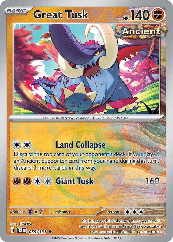 Great Tusk (055/131) (Master Ball Pattern) [Scarlet & Violet: Prismatic Evolutions] | Good Games Morley