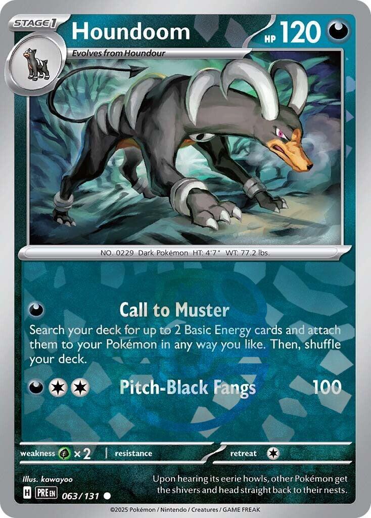 Houndoom (063/131) (Master Ball Pattern) [Scarlet & Violet: Prismatic Evolutions] | Good Games Morley