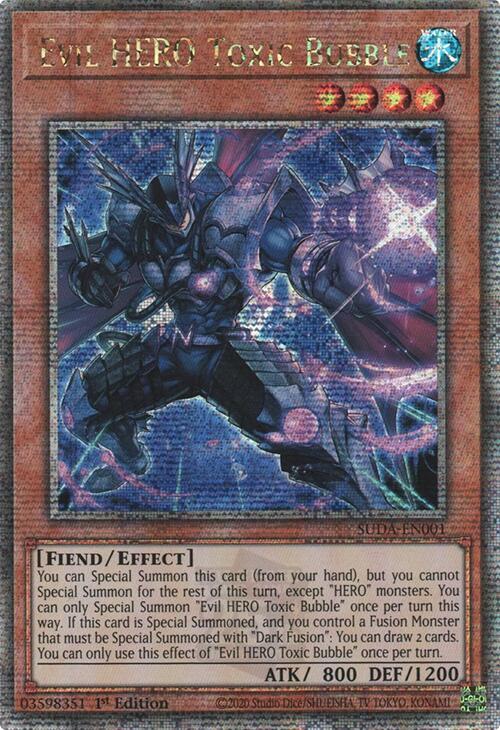 Evil HERO Toxic Bubble (Quarter Century Secret Rare) [SUDA-EN001] Quarter Century Secret Rare | Good Games Morley