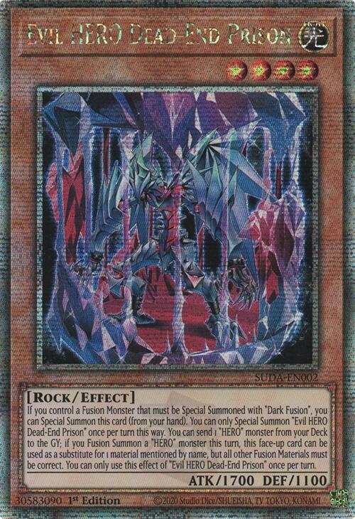 Evil HERO Dead-End Prison (Quarter Century Secret Rare) [SUDA-EN002] Quarter Century Secret Rare | Good Games Morley