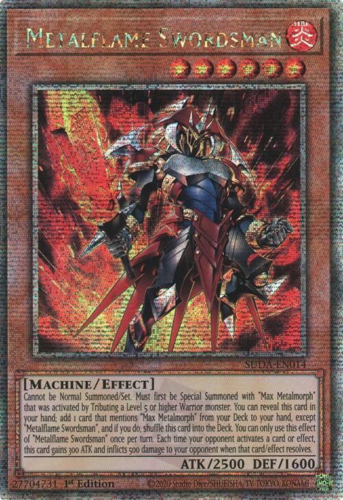 Metalflame Swordsman (Quarter Century Secret Rare) [SUDA-EN014] Quarter Century Secret Rare | Good Games Morley