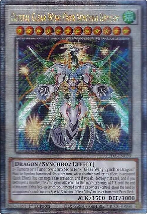 Crystal Clear Wing Over Synchro Dragon (Quarter Century Secret Rare) [SUDA-EN039] Quarter Century Secret Rare | Good Games Morley