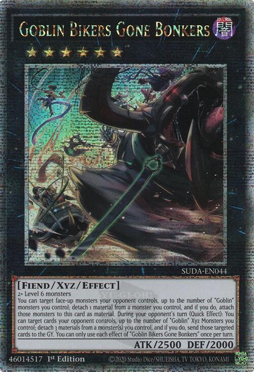 Goblin Bikers Gone Bonkers (Quarter Century Secret Rare) [SUDA-EN044] Quarter Century Secret Rare | Good Games Morley