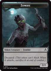 Zombie (0011) // Zombie (0012) Double-Sided Token [Innistrad Remastered Tokens] | Good Games Morley